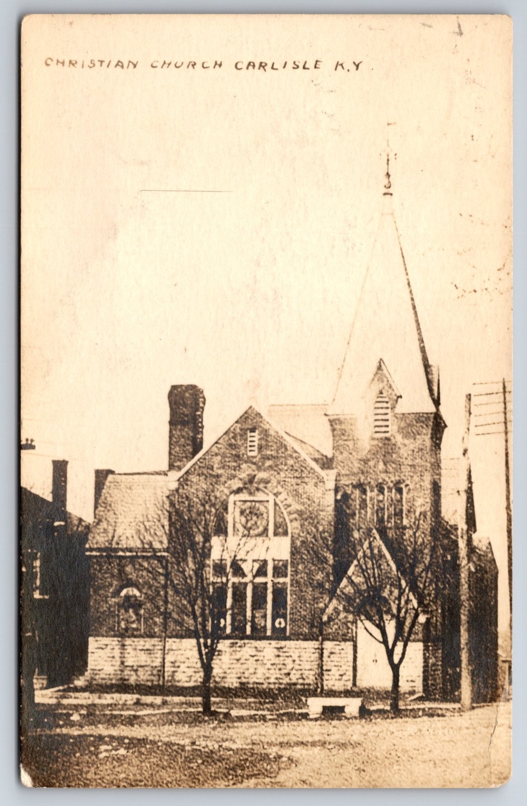 Christian Church Carlisle Kentucky Real Photo RPPC