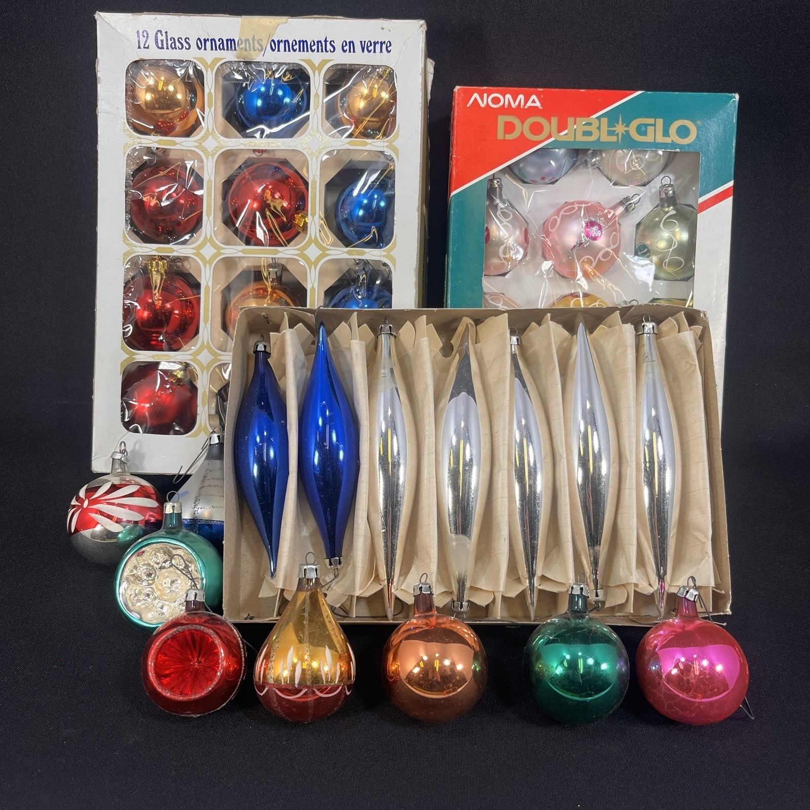 Vintage Christmas Ornaments Lot - Various Shapes and Sizes - 37 Pieces