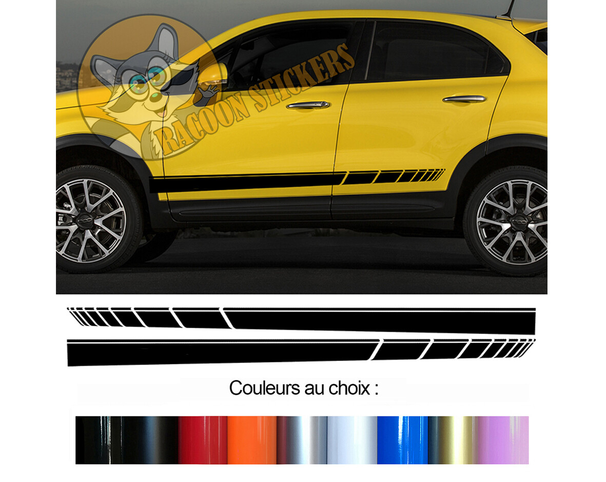 2 x RACING DECO FASHION STRIPS FOR FIAT 500 X STICKER STICKER BD573N-44