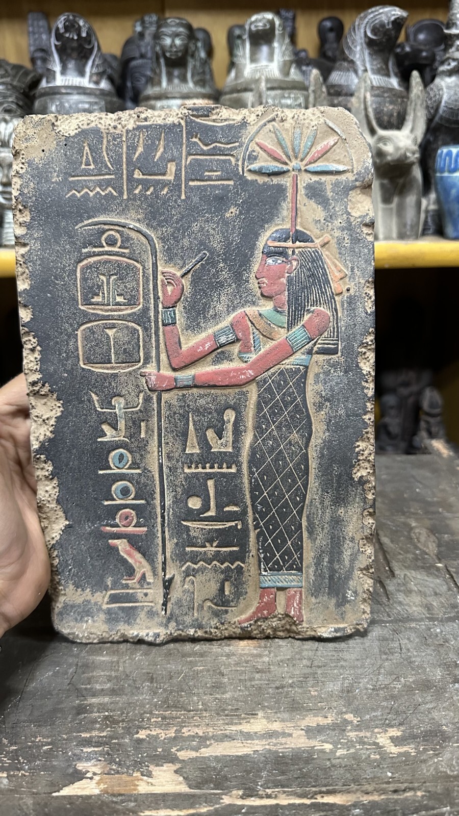 Rare Ancient Egyptian Antique Unique Plate Goddess Seshat Pharaonic Egyptian BC