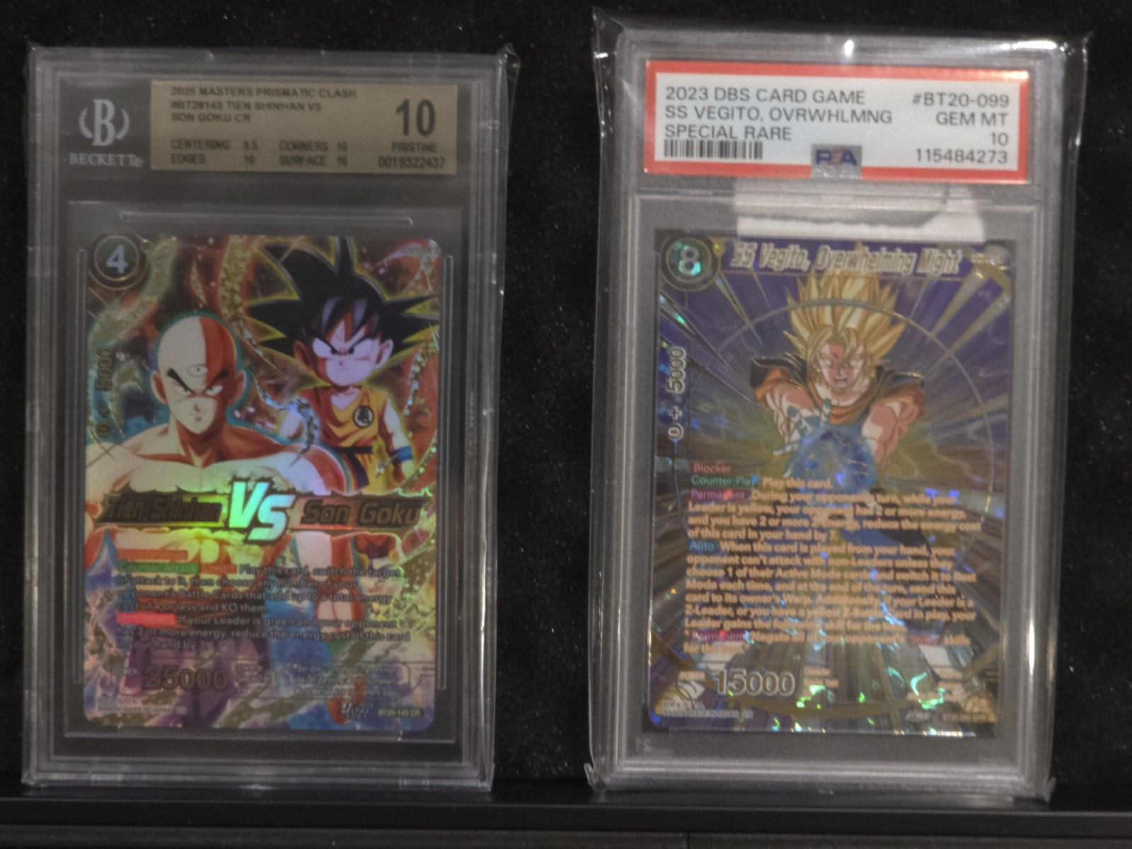 Beckett 10 And Psa 10 Dragon Ball Set Tenshinhan Vs Goku / Ss Vegito Overwhelmin