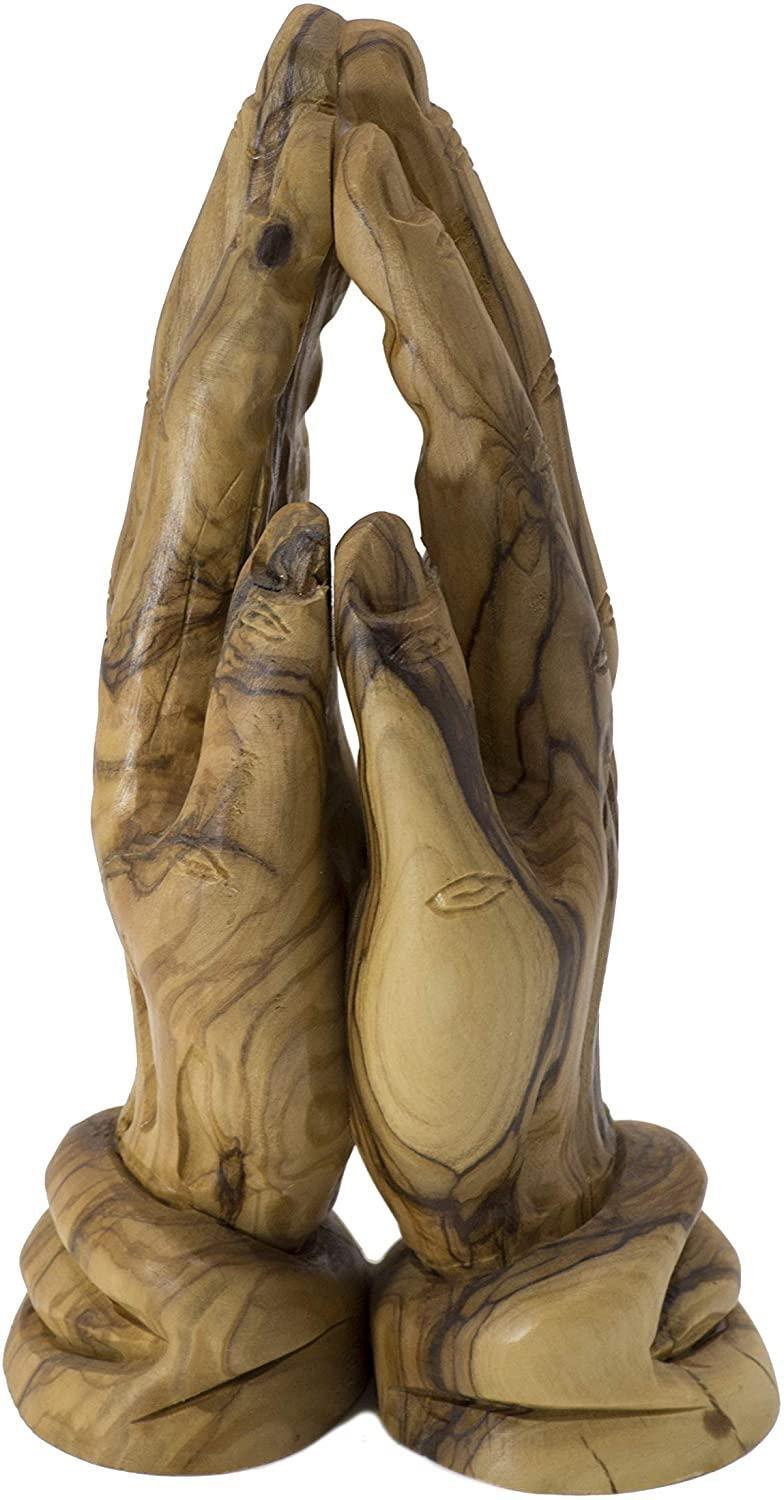 Praying Hands (MS) Small Made in Olivewood From Bethlehem 3.4 inch / 8cm
