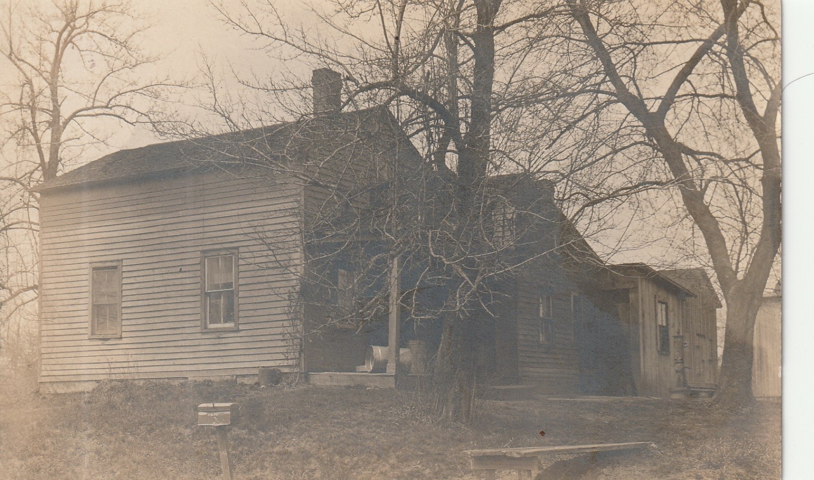 RPPC Antique Postcard Unidentified Rural Farmstead 1900-1925 Real Photo