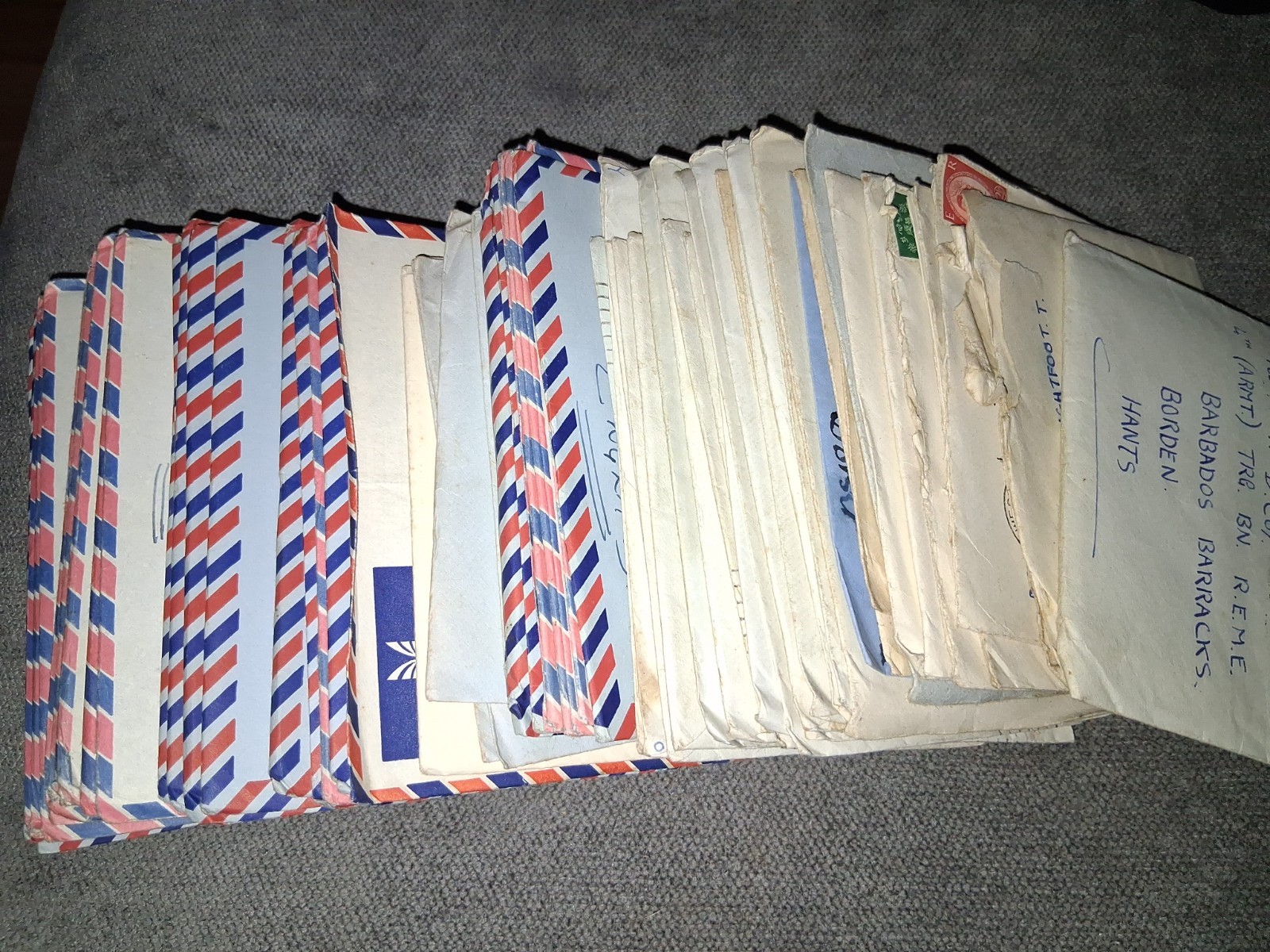 Joblot of Vintage 1950s Hand Written Love Letters. Army Barracks Military Wife