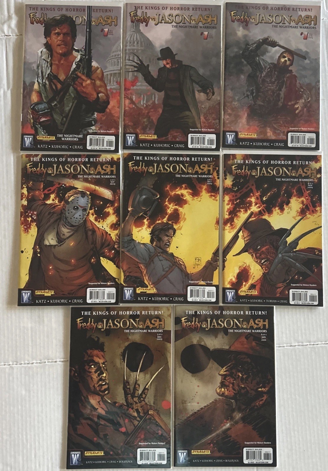 Freddy vs Jason vs Ash The Nightmare Warriors #1-6 All 11 Connecting Variants NM