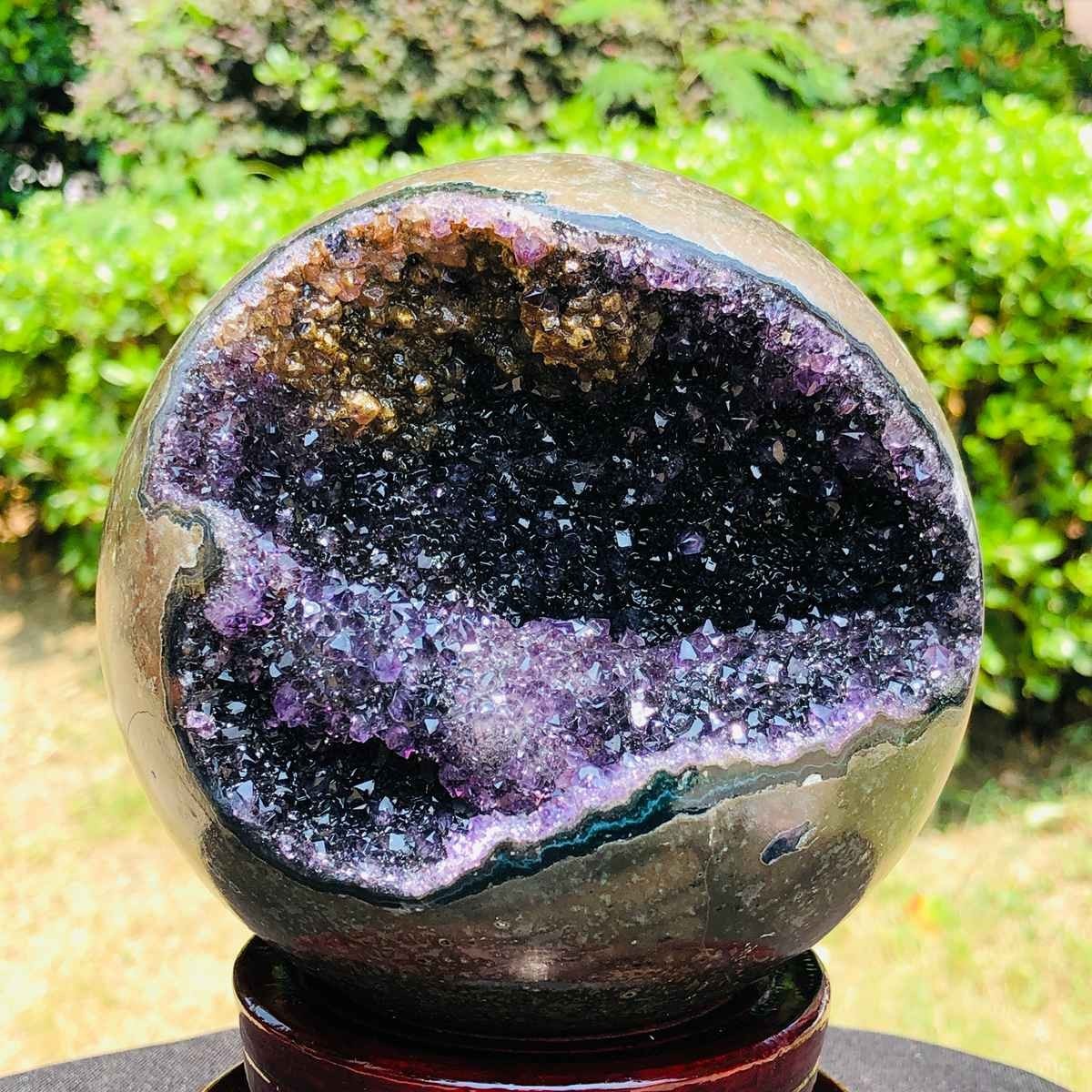 5LB Natural Purple crystal cave open smile mineral specimen decoration 6783
