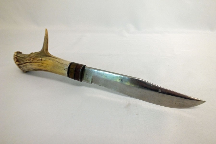 Vintage 1992 Morseth Handmade Hunting Fixed Blade Knife Stag Handle 6 1/2\