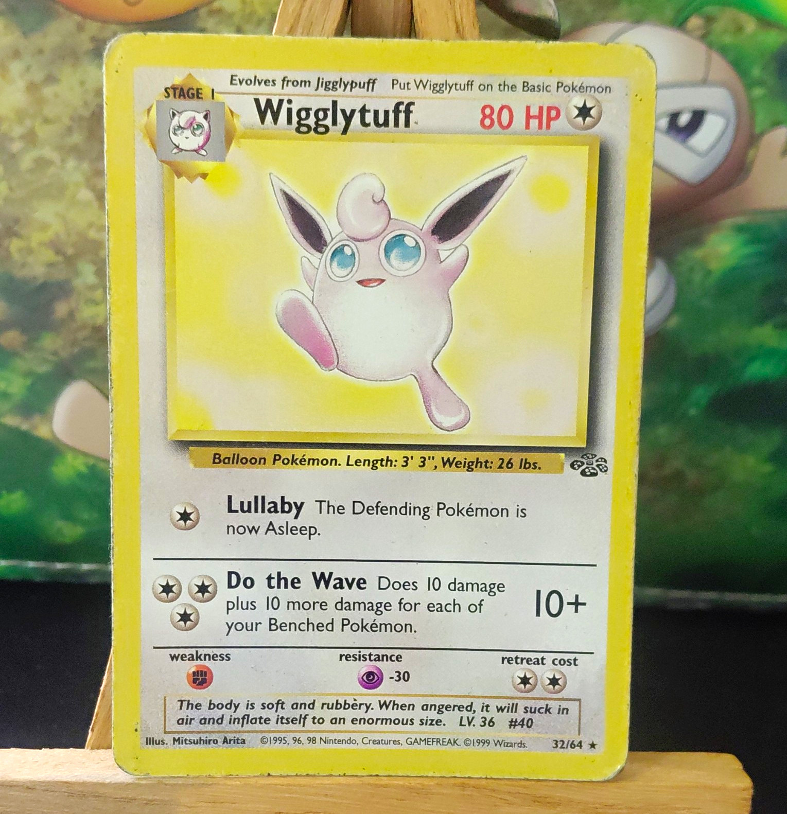 Wigglytuff 32/64 Jungle Unlimited 80 HP Rare Regular English Pokémon TCG