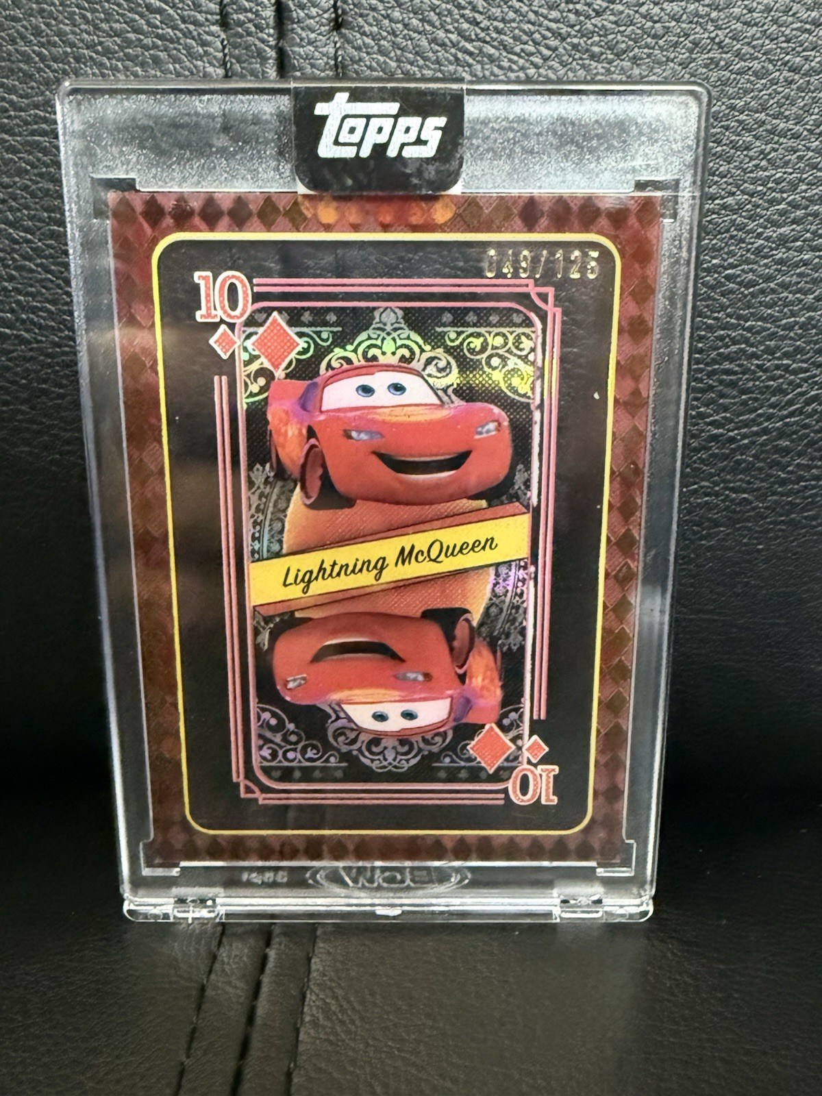 2025 Topps Disney Mint Lightning McQueen Playing Card 049/125 #QH-19 Encased