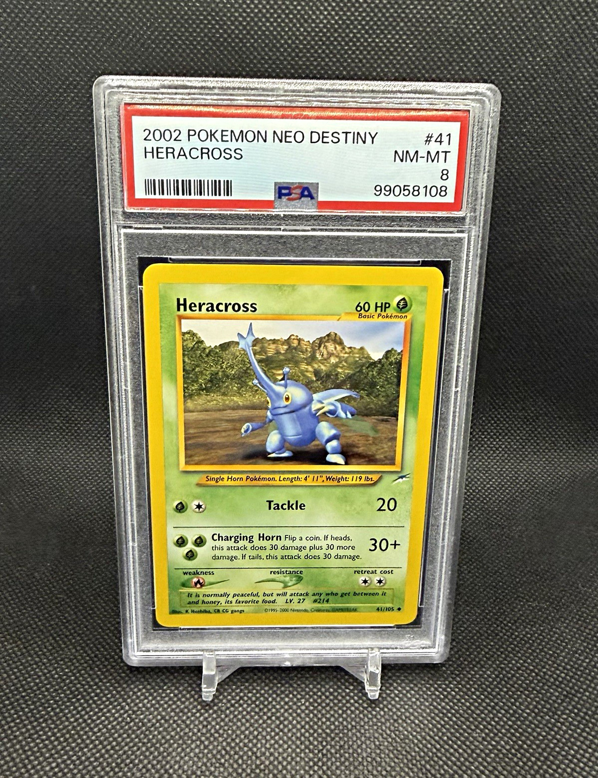 Heracross Pokémon 2002 Neo Destiny #41 PSA 8 NM-MT English