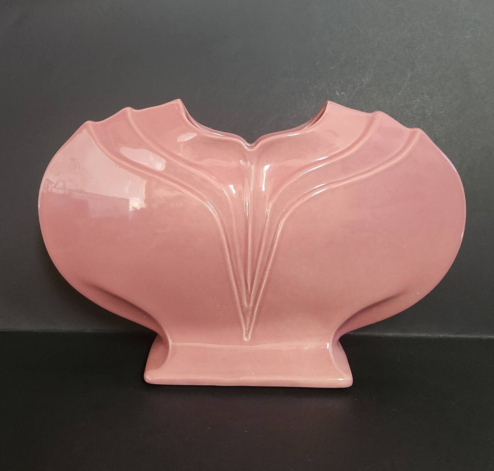 McCOY Floraline Ceramic Vase Dusty Pink USA 444