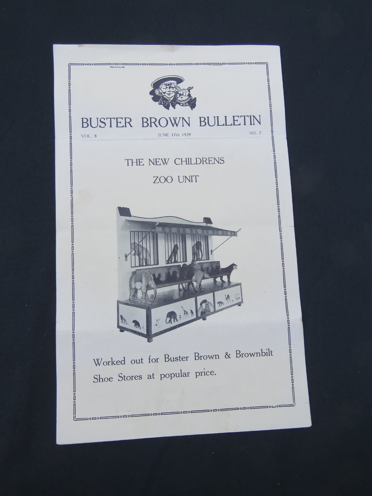 Rare Lot of 2 1929 antique BUSTER BROWN SHOE Bulletins Sent to Retailers