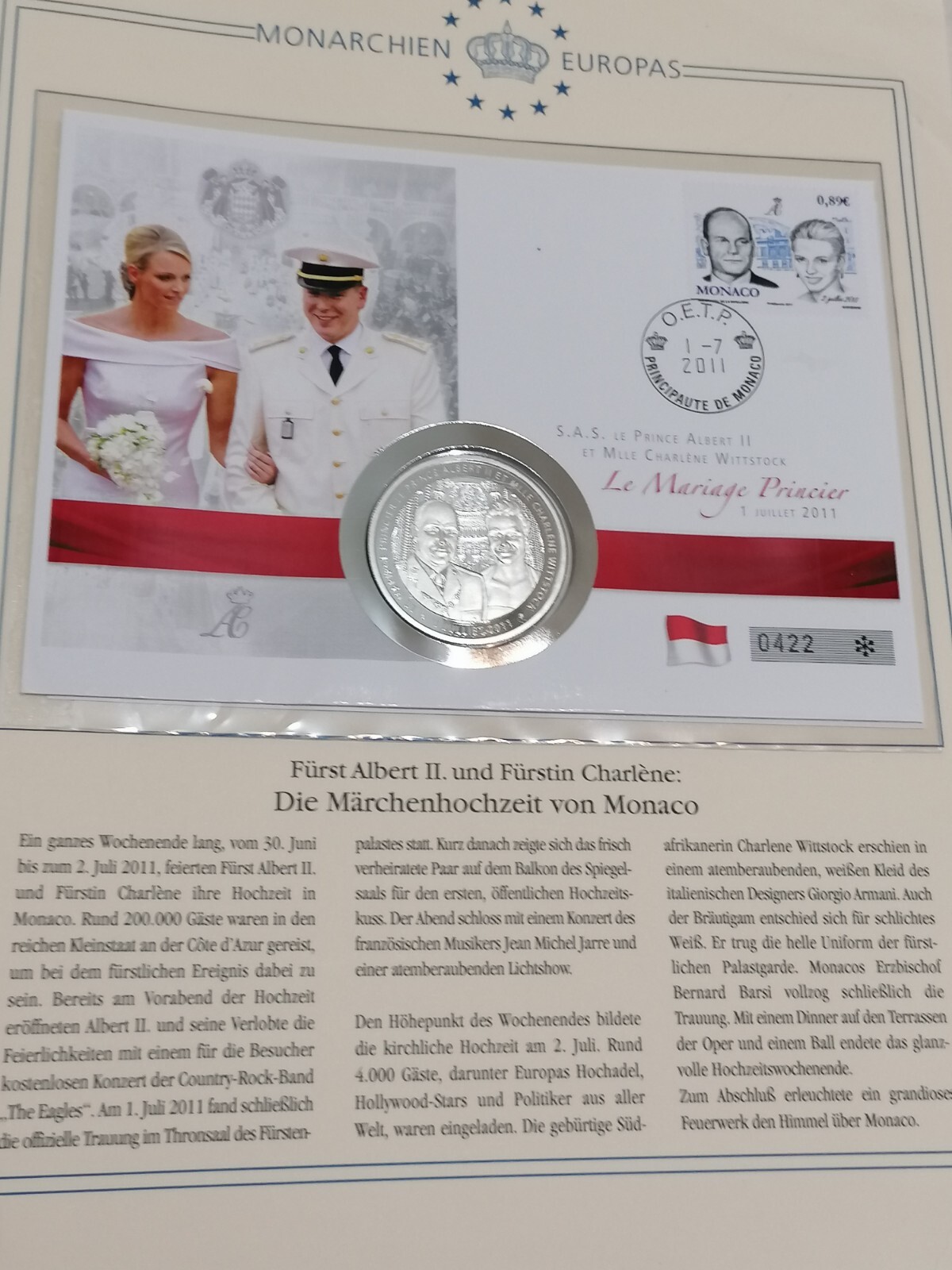 Le Mariage Princier, July 1, 2011