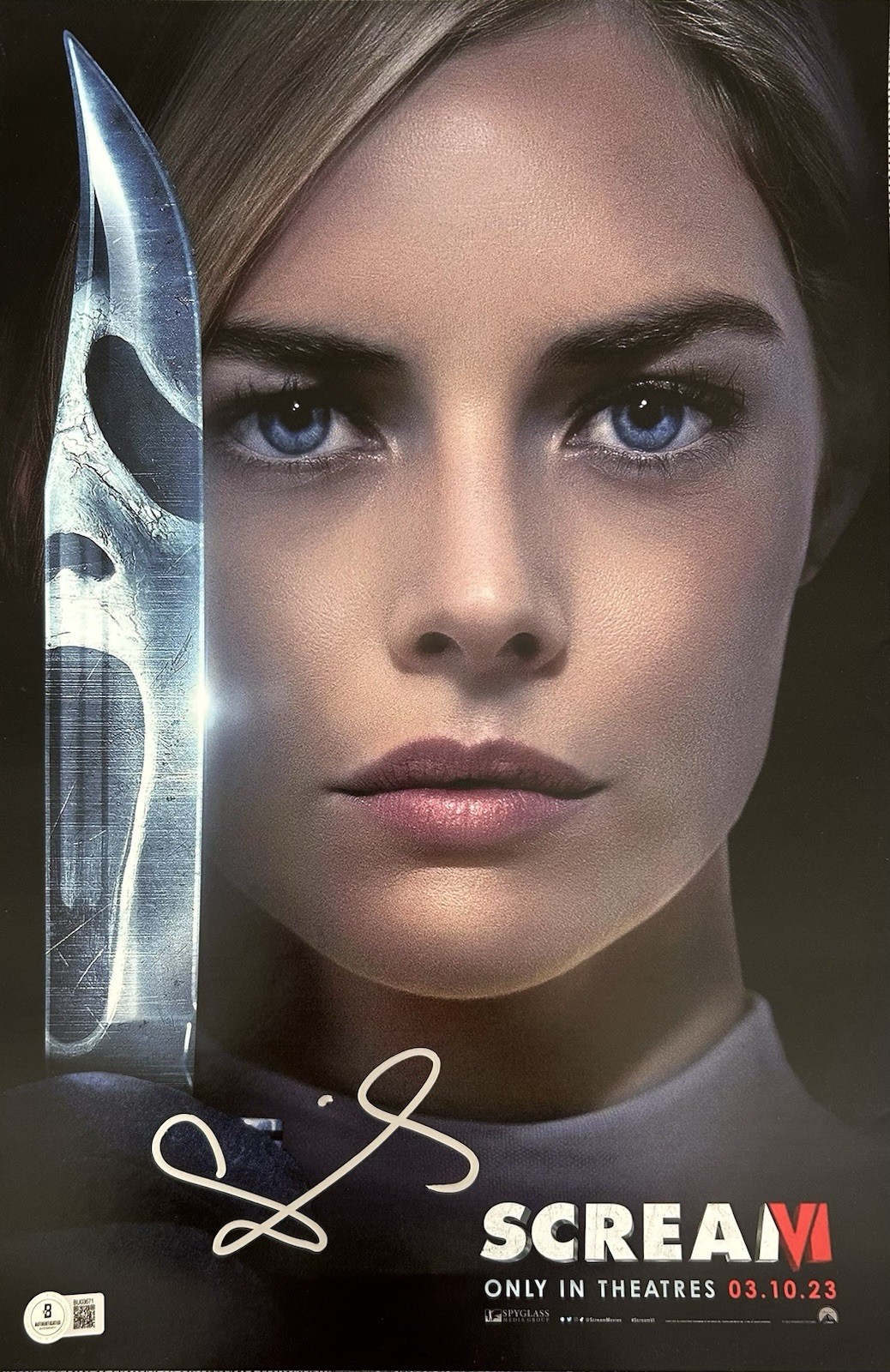 SAMARA WEAVING SIGNED READY OR NOT SCREAM QUEEN 12x18 POSTER - BECKETT COA