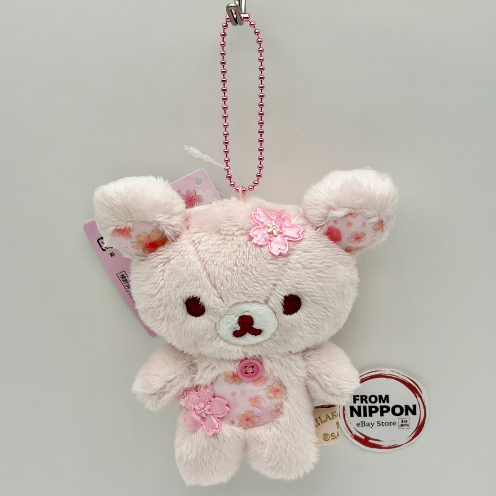 San-X Sakura Rilakkuma Korilakkuma Hanging Plush Mascot MV69401