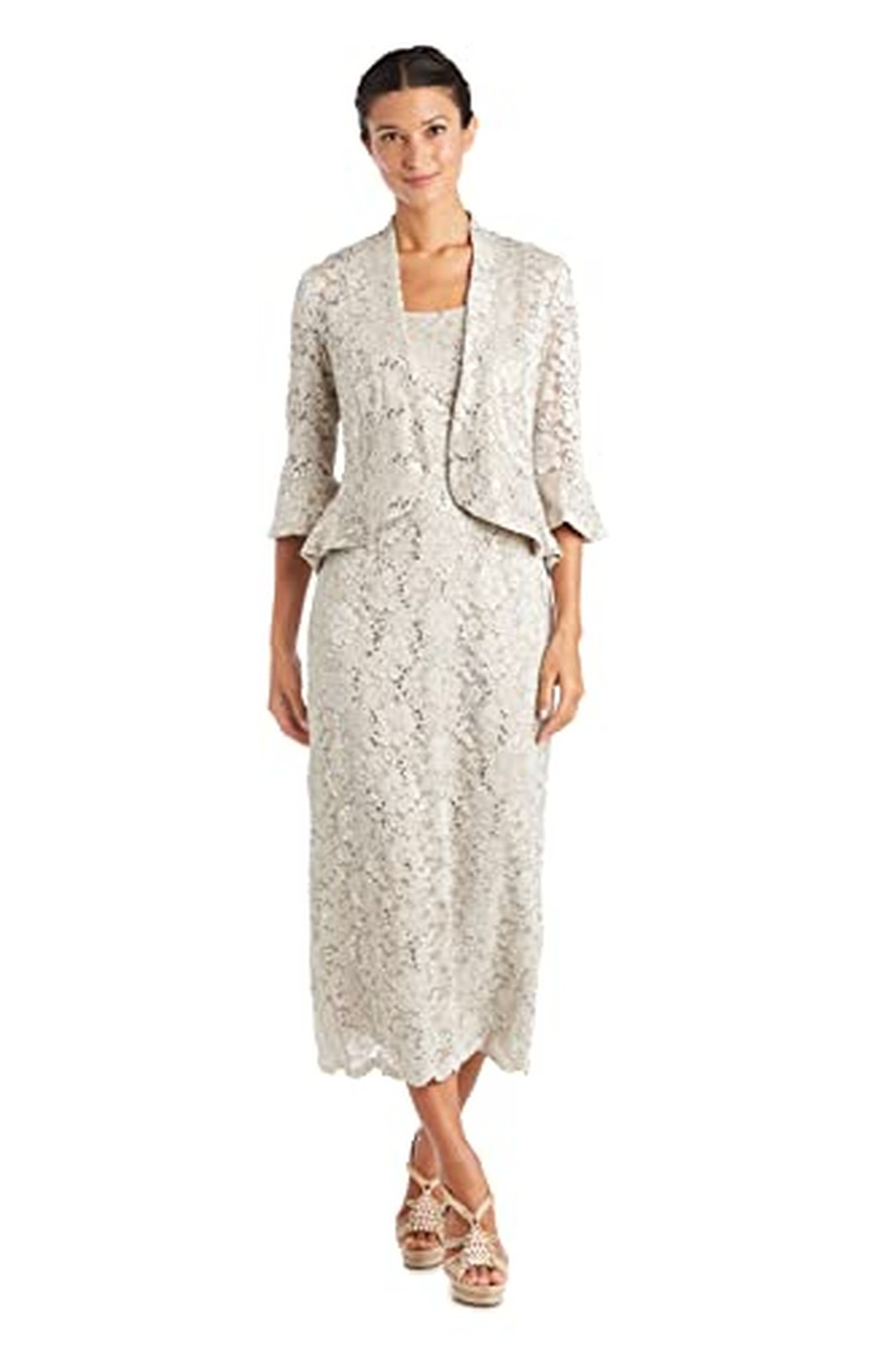 R&M Richards Women\'s Lace Serenity Ensemble 14 Champagne R&M Richards Women\'s Lace Serenity Ensemble 14 Champagne