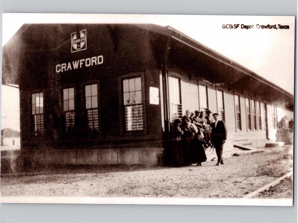 c1960 GC&SF Train Depot Crawford Texas TX RPPC Real Photo McLennan Postcard
