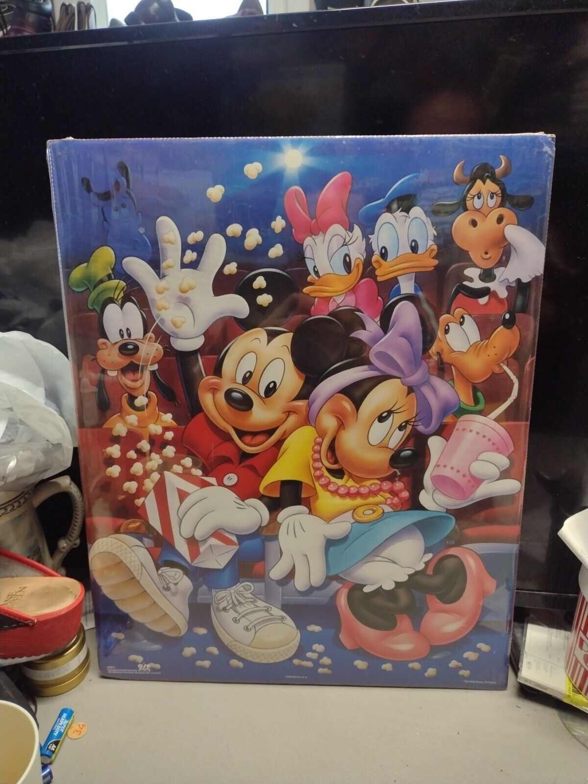 Vintage Disney Mickey Mouse And Friends At The Movie Theatre  Poster 20x16 New 