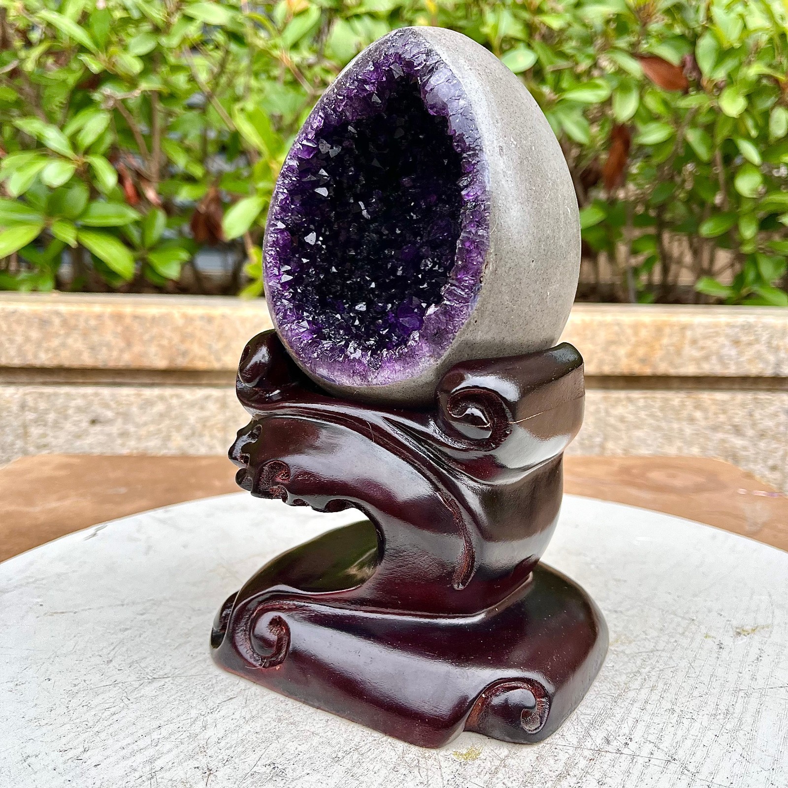 2.62LB  High quality Natural Amethyst geode quartz crystal Dinosaur egg healing