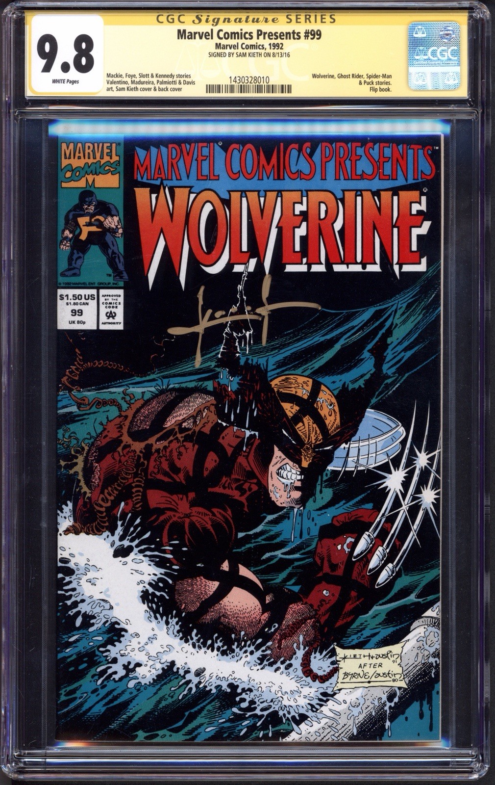 Marvel Comics Presents #99 CGC SS 9.8 Sam Kieth Signed Very Rare RIP LOOK