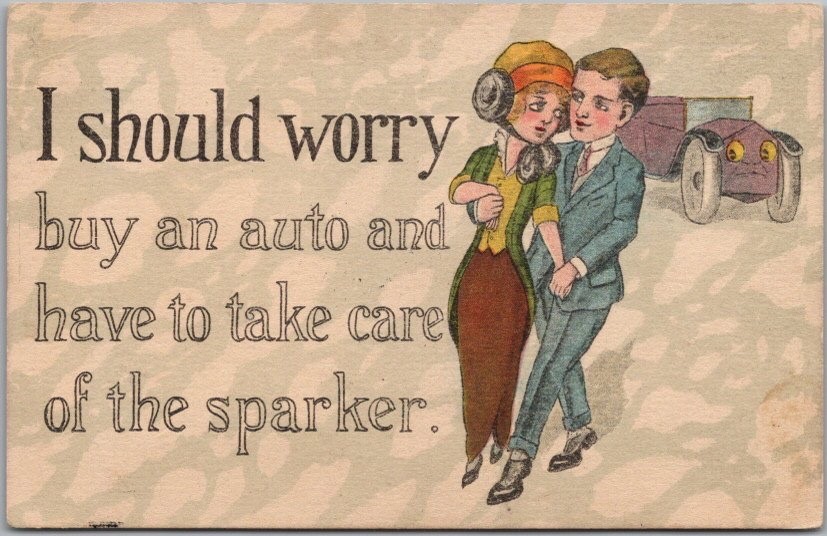 Vintage 1915 Automobile Comic Postcard \