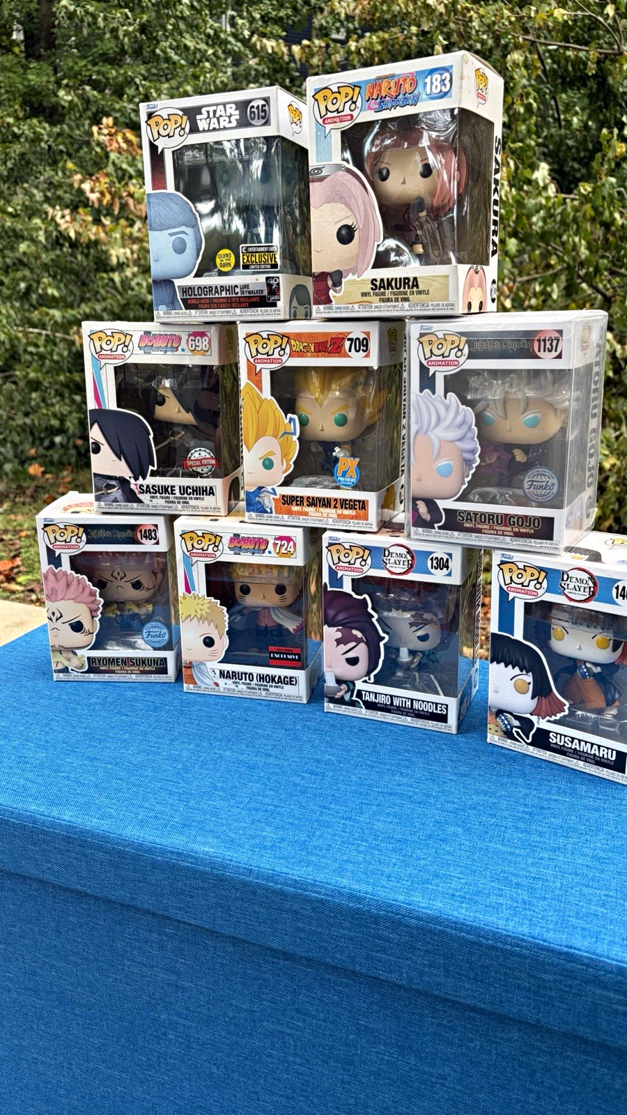 Funko Pop Vinyl 9pc Mixed Lot Exclusive GITD Special Ed Star Wars Naruto DBZ