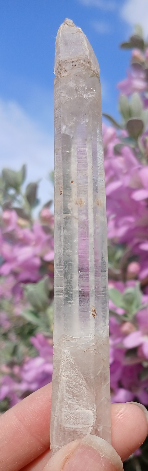 35g  Natural Rough Clear Quartz Lemurian Crystal Wand Point Reiki Specimen 