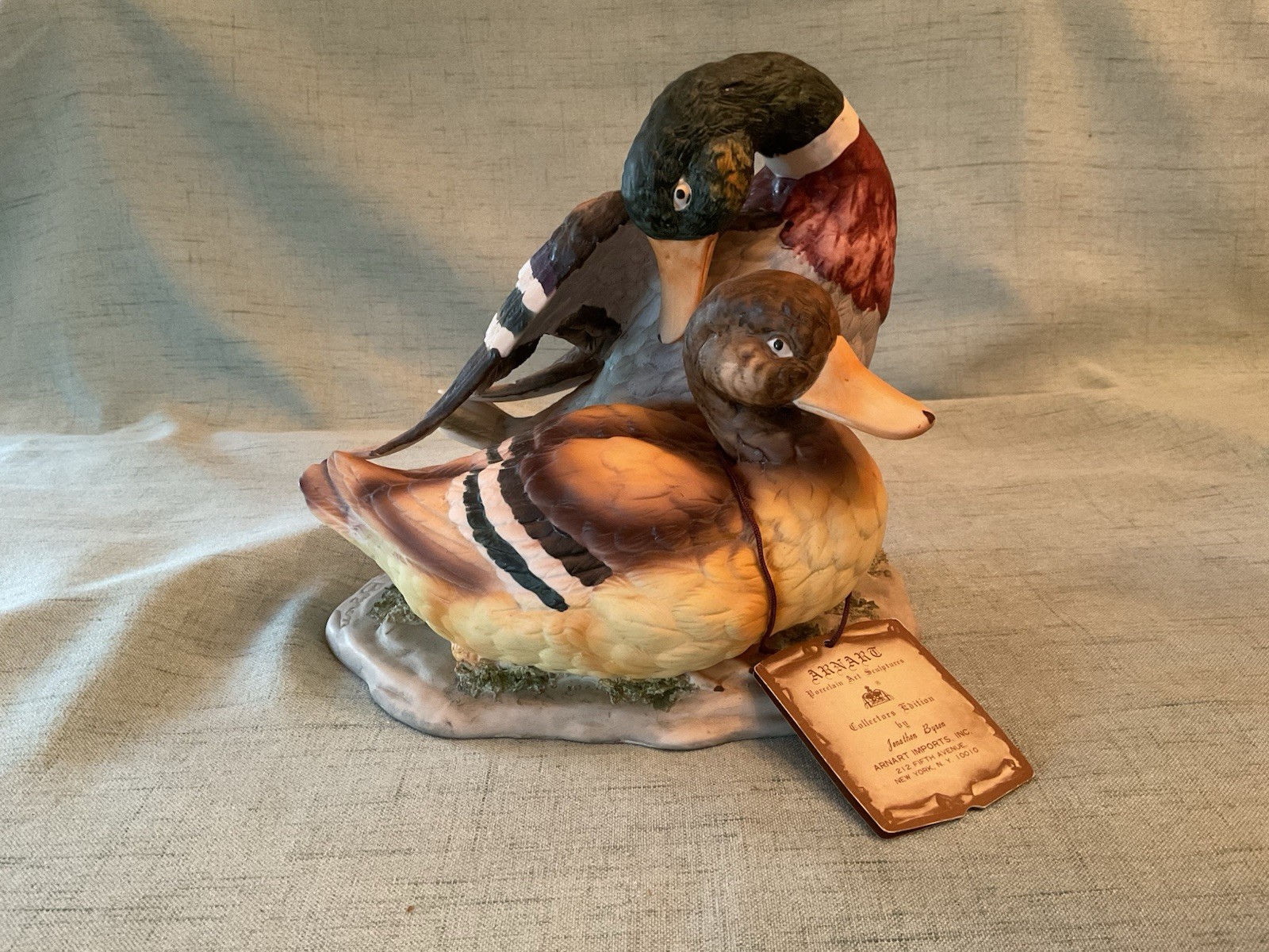 Arnart Porcelain Art Sculpture by Jonathon Byron~Royal Crown~Mallard Ducks