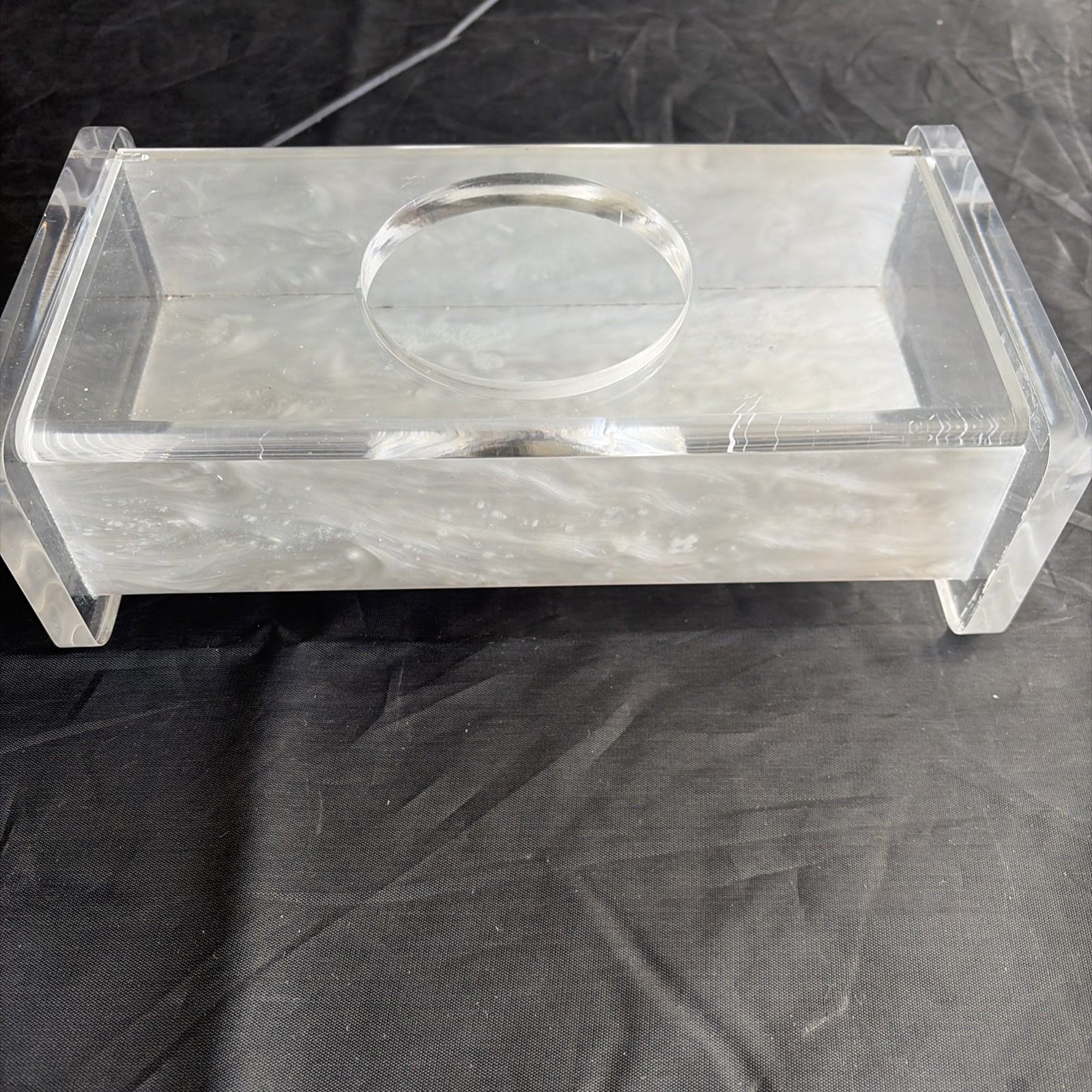 Vintage MCM Mid Century Clear Lucite / Acrylic Tissue Box / Holder
