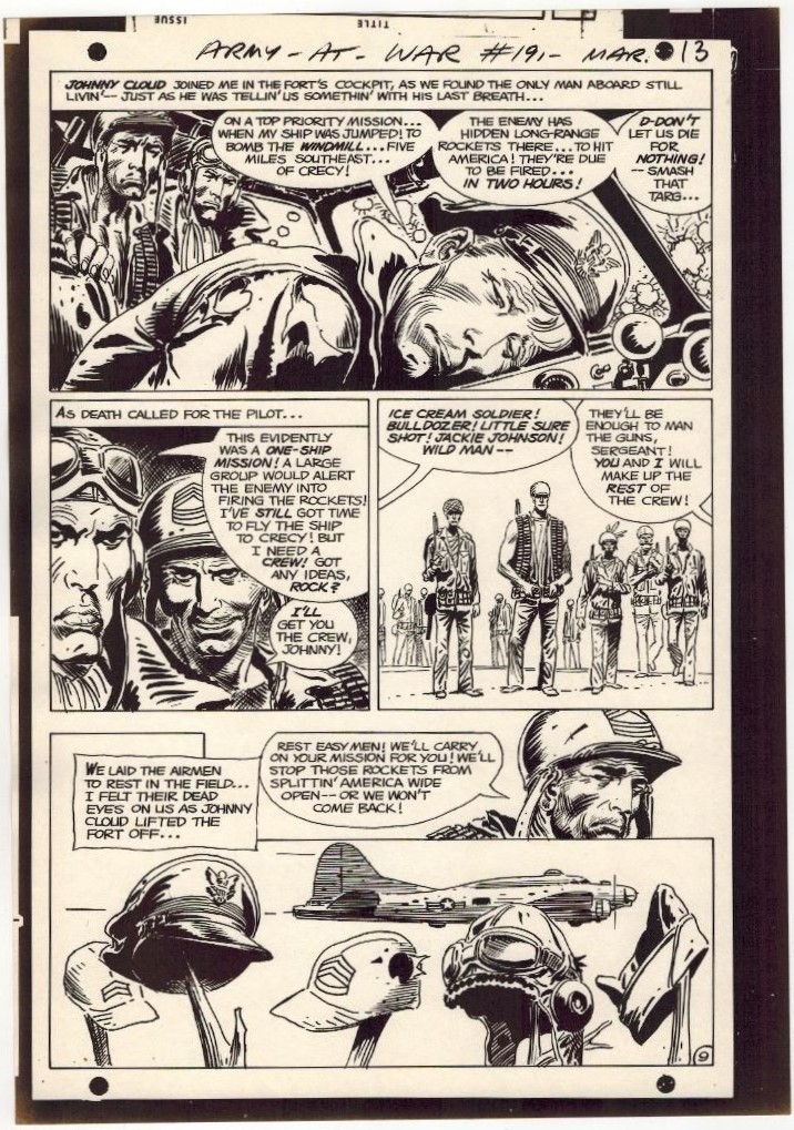 1968 JOE KUBERT OUR ARMY AT WAR #191 SGT ROCK ORIGINAL PRODUCTION ART COMIC PAGE