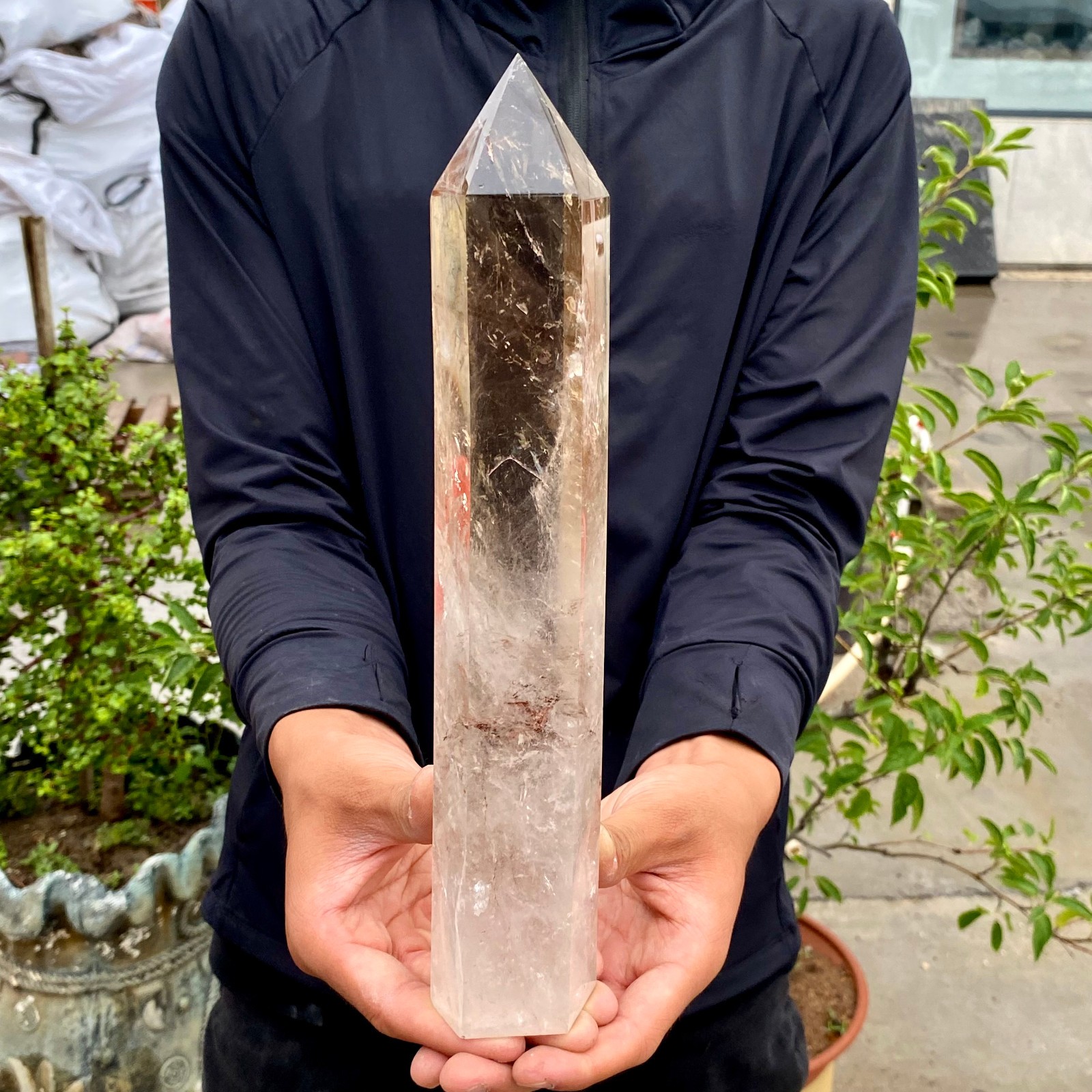 2.62LB Large Natural Clear White Crystal Obelisk Transparent Quartz Energy