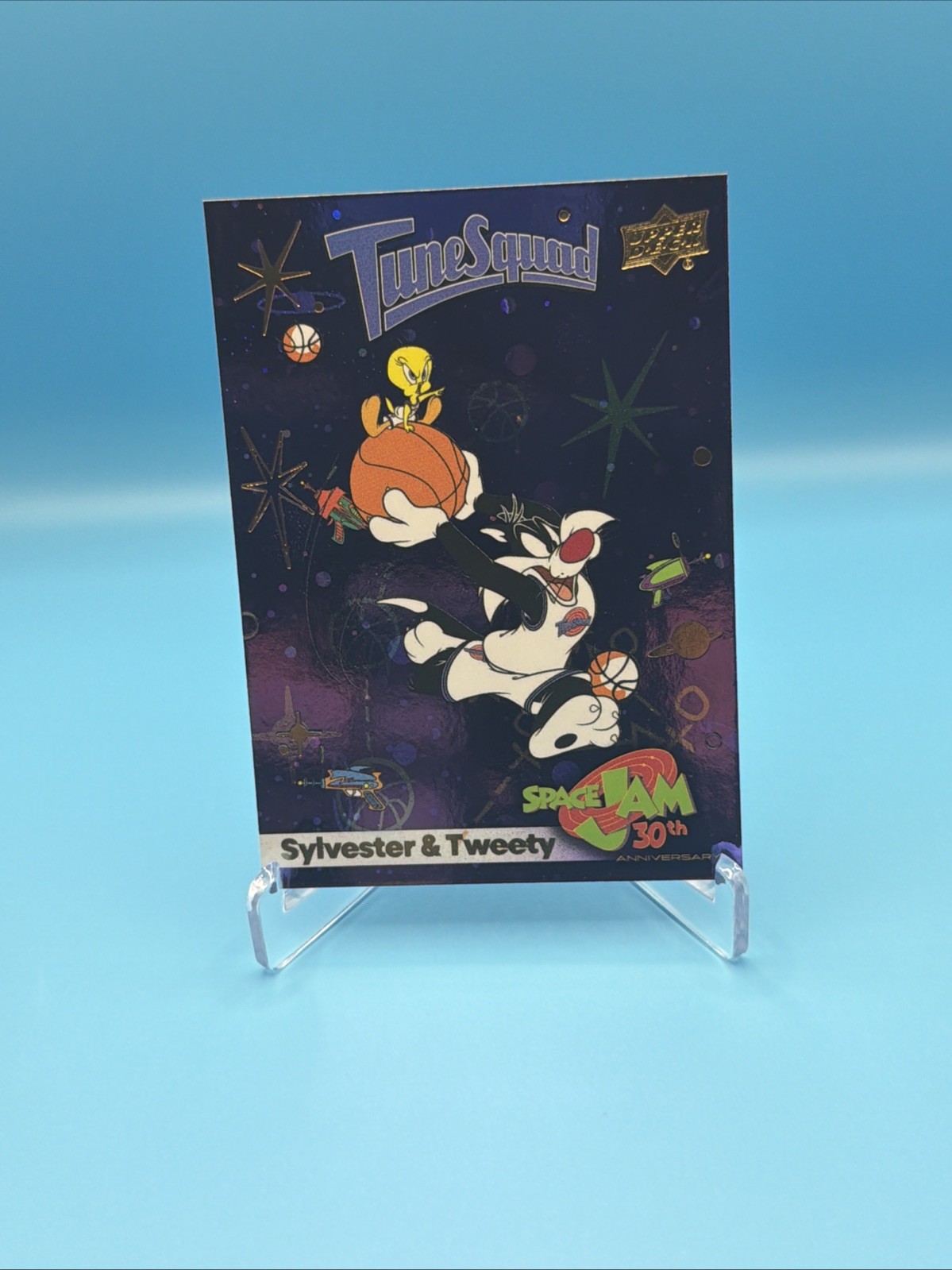Upper Deck Space Jam 30th Anniversary #7 Sylvester & Tweety Cosmos Purple 2026