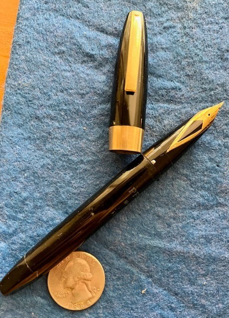 VINTAGE SHEAFFER PFM III FOUNTAIN PEN IN Black & Gold w 14K GOLD M-Fine NIB USA