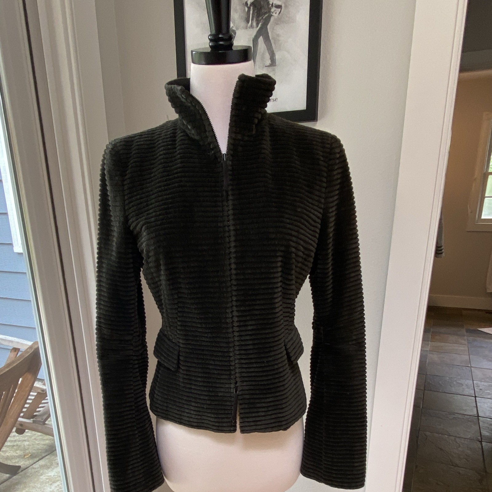 Akris punto Womens Black Full Zip Short Jacket Long Sleeve Zipper Closure 4