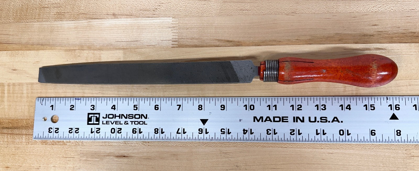 Vintage Simonds NUCUT File USA - No 4 Wooden Disston Handel, 16\