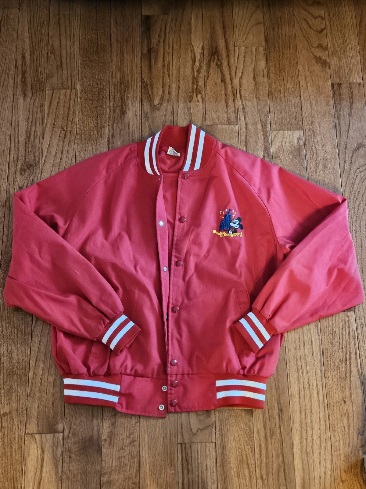 Vintage 1980’s Walt Disney World Mickey Mouse Red Bomber Jacket Men’s Large