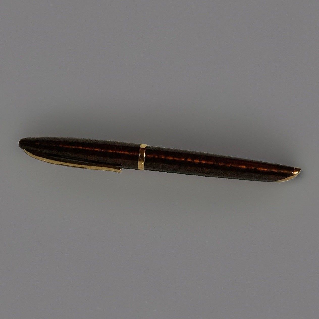 Vintage WATERMAN Carene Fountain Pen Amber Shimmer and Gold 18k