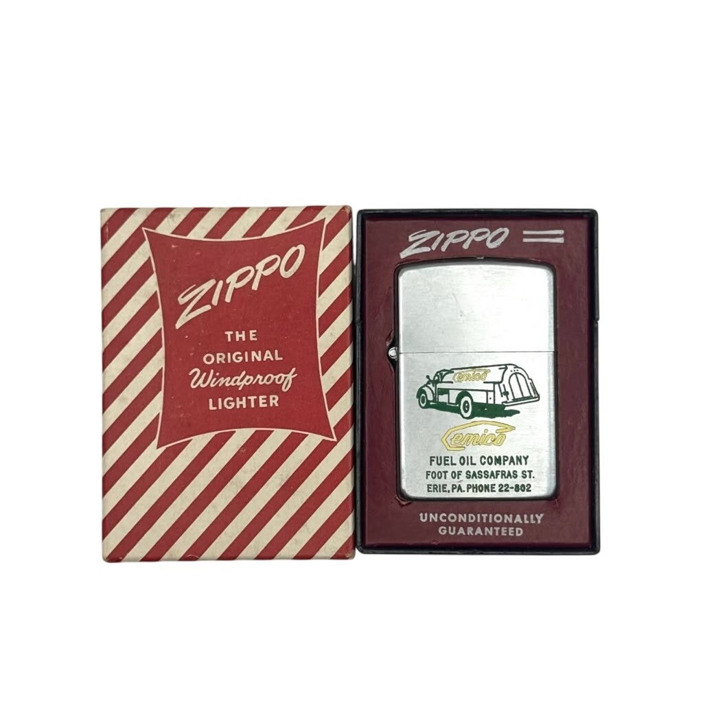 1951-1952 Unfired Zippo Cemico Fuel Oil Tanker Truck Steel Lighter with Box