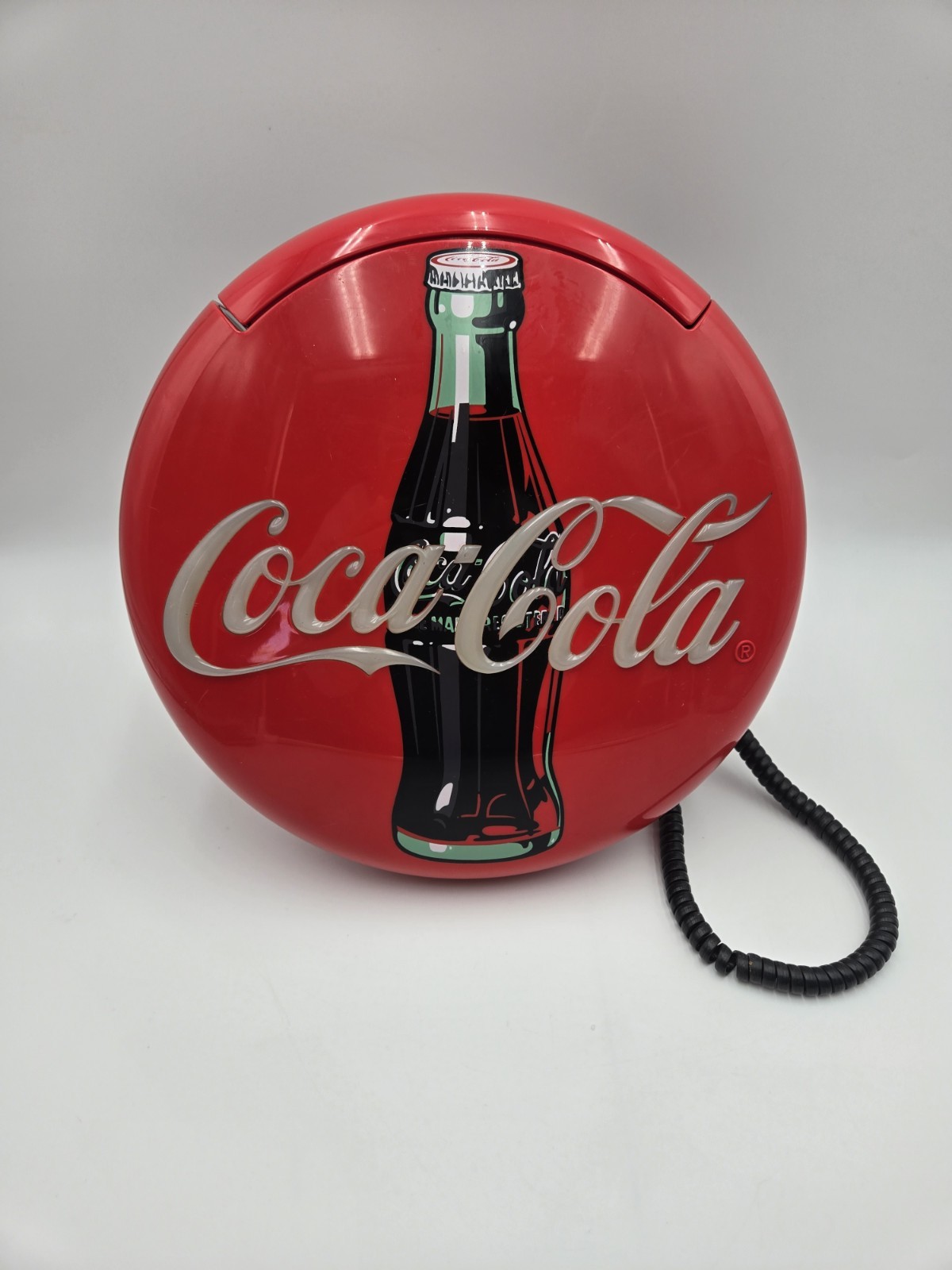 Vintage Coca-Cola Round Disc Telephone 1995 Telemania Collectible Untested (A1)