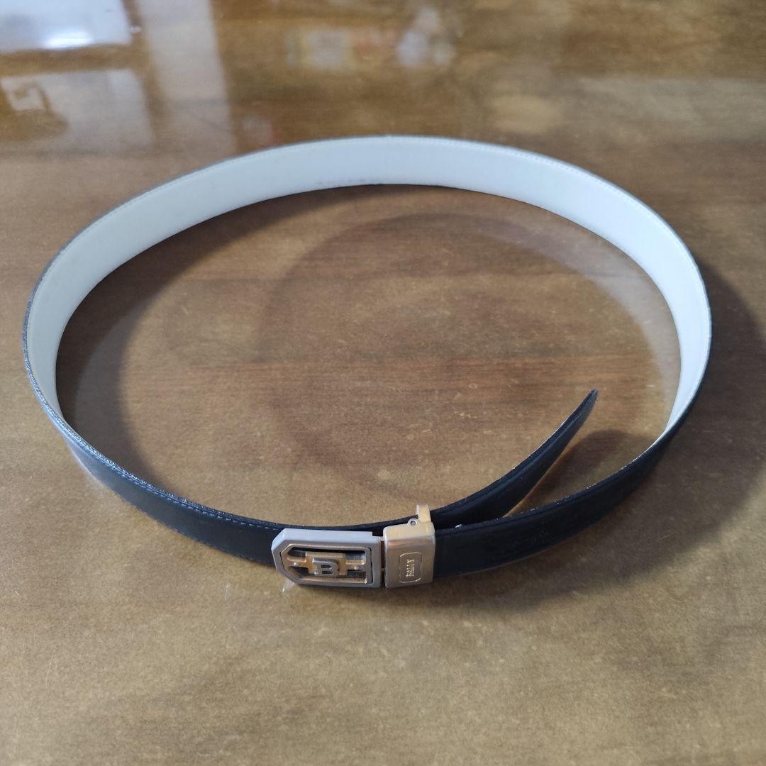 BALLY Leather Belt Black Logo Buckle Men's Designer Accessory Italy From Japan