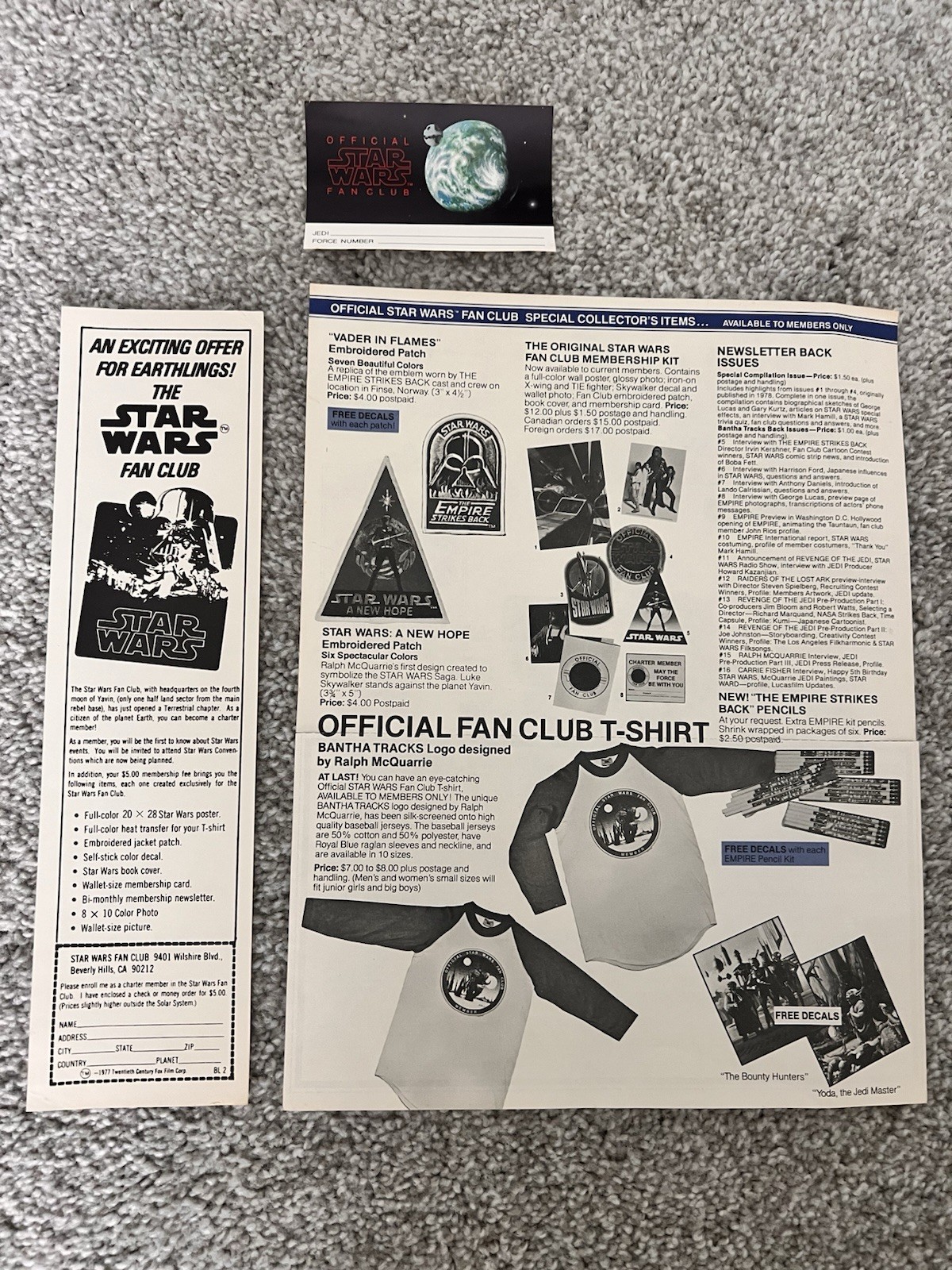 First Edition Star Wars Fan 1977 & 1980’s Movie Items For Sale, Ads, promos