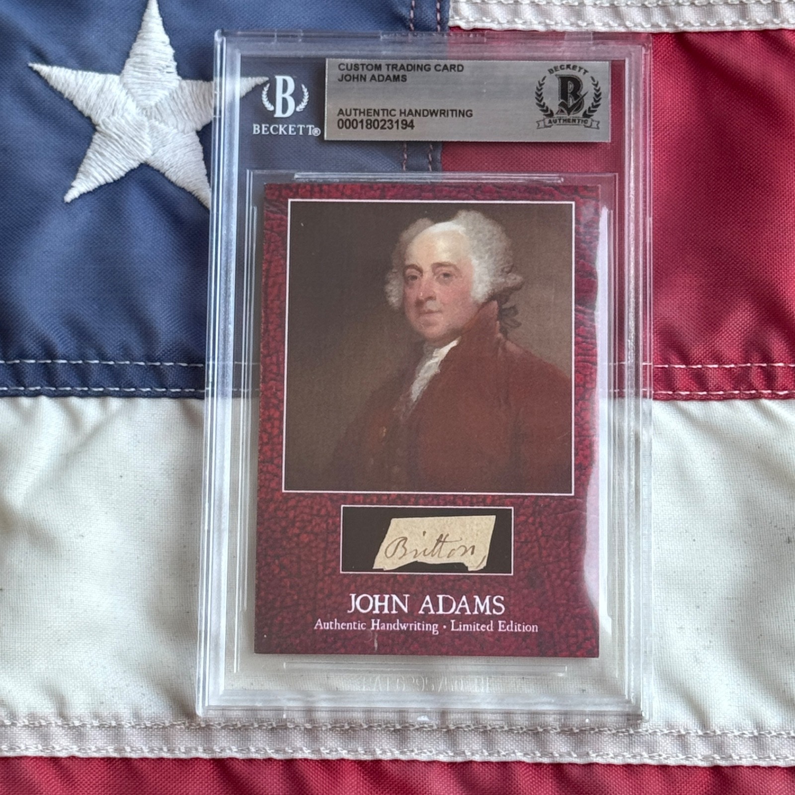 John Adams Handwritten Word Removed From a Beckett Autograph Document Signed