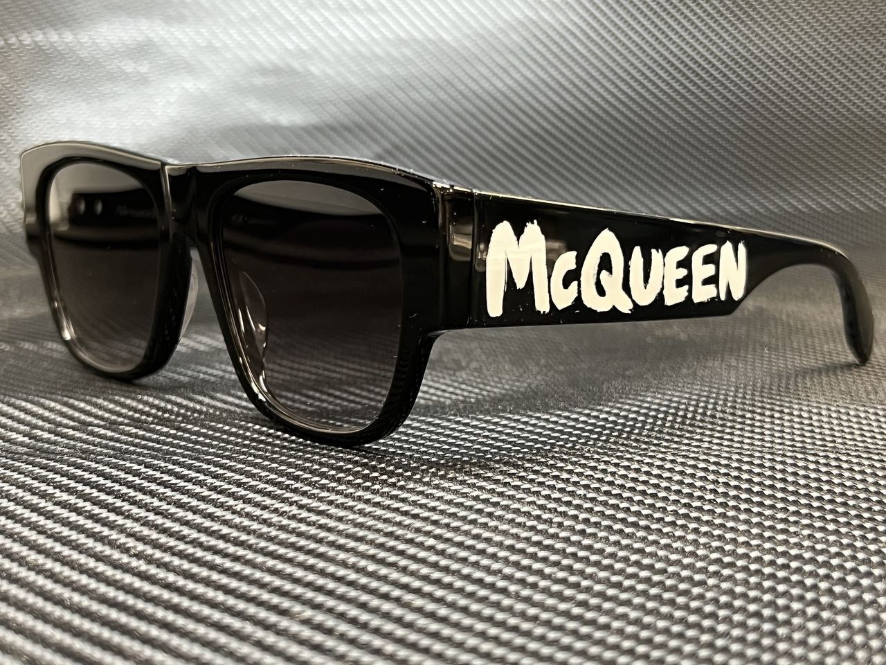 ALEXANDER McQUEEN AM0328S 001 Black Square 54 mm Men\'s Sunglasses