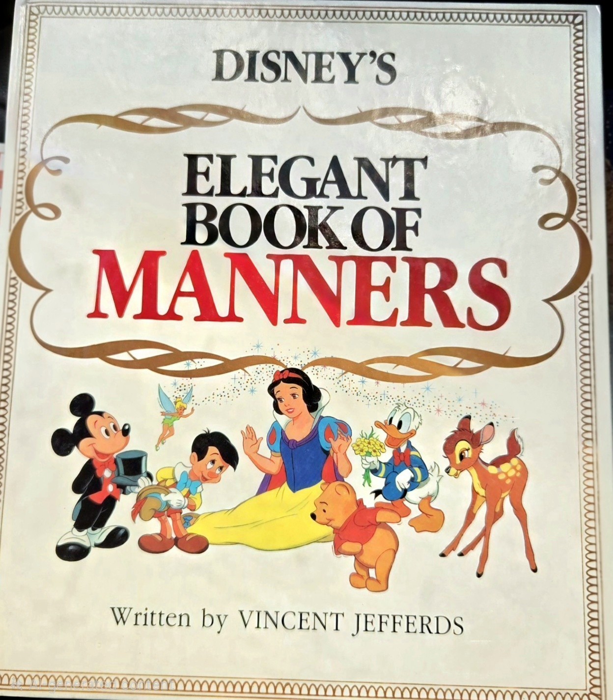 Vintage 1985 Disney’s Elegant Book of Manners Hardcover Vincent Jefferds