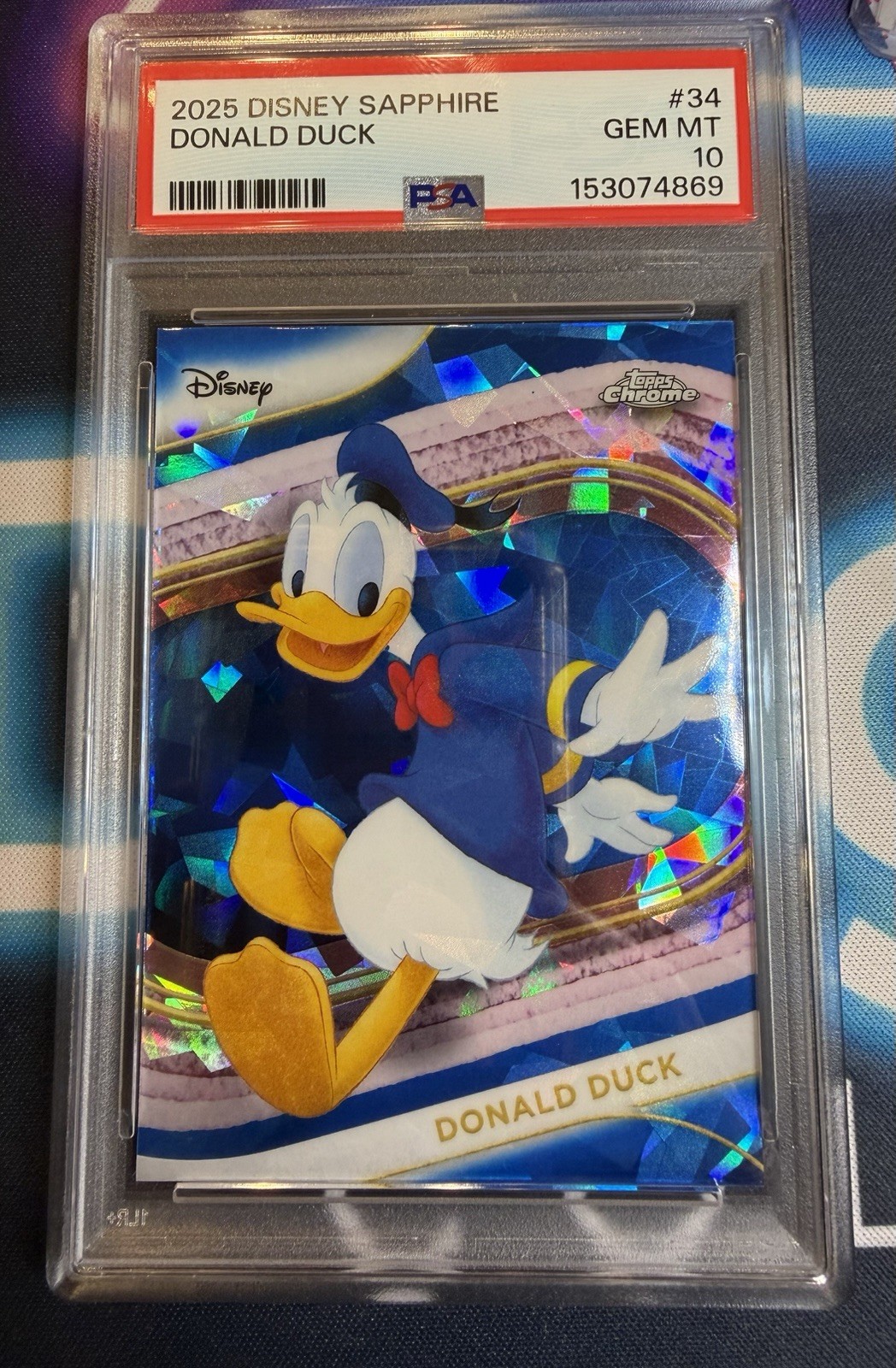 2025 Topps Chrome Sapphire Disney Donald Duck