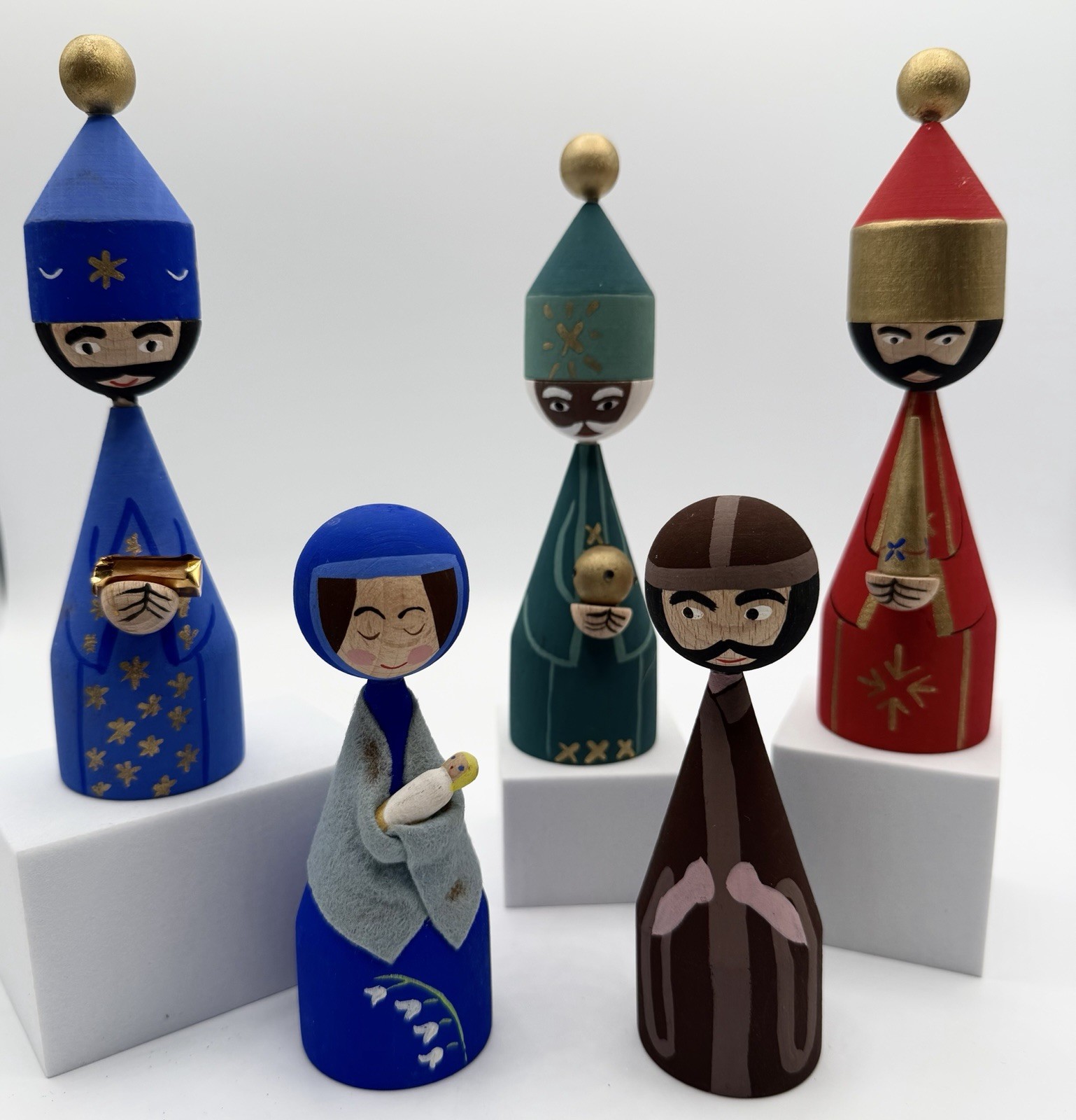Vintage Mogens Eigenbrod Danish Modern Nativity Set w/ Box 1968 Denmark