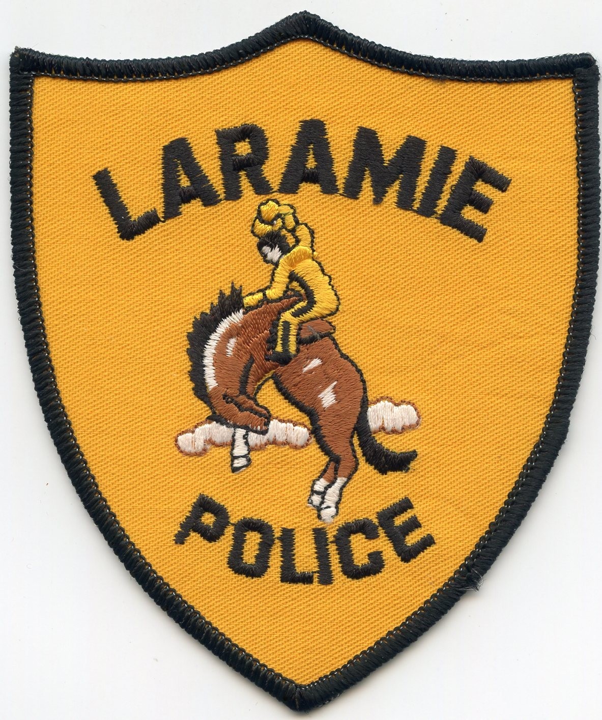LARAMIE WYOMING POLICE Rodeo Cowboy Riding Horse POLICE PATCH LARAMIE WYOMING POLICE Rodeo Cowboy Riding Horse POLICE PATCH