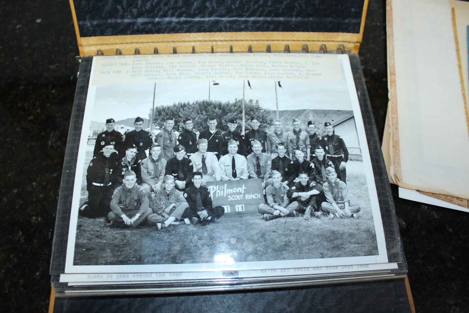 Vintage Scrapbook Ca. 1955 Scouting Photos, Ephemera, Names Places Info
