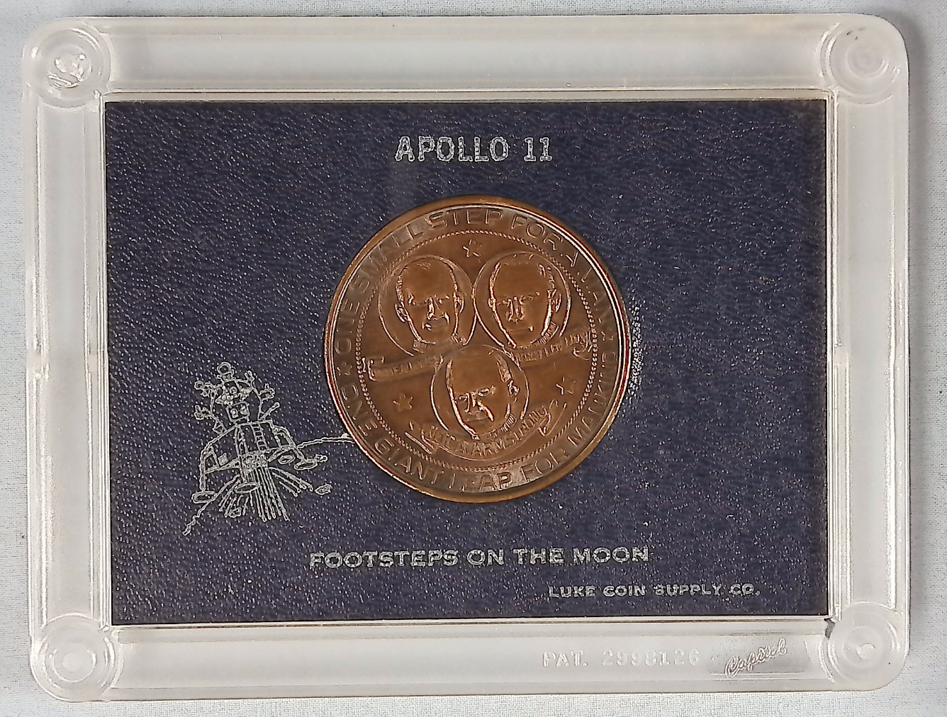 1969 Luke Coin Supply Co. Apollo 11 Footsteps on the Moon Medal