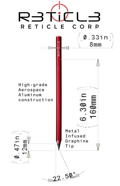 TACTICAL PENCIL  /  TACTICAL/ RETICLE /  EDC Tools, TSA Compliant Art Pencil